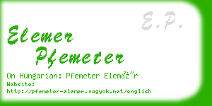 elemer pfemeter business card